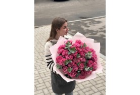 БУКЕТ ПИОНОВИДНЫХ РОЗ С ЭКАЛИПТОМ